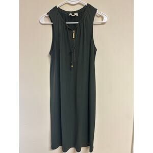 Michael Kors Sleeveless Green Dress with Zipper Detail